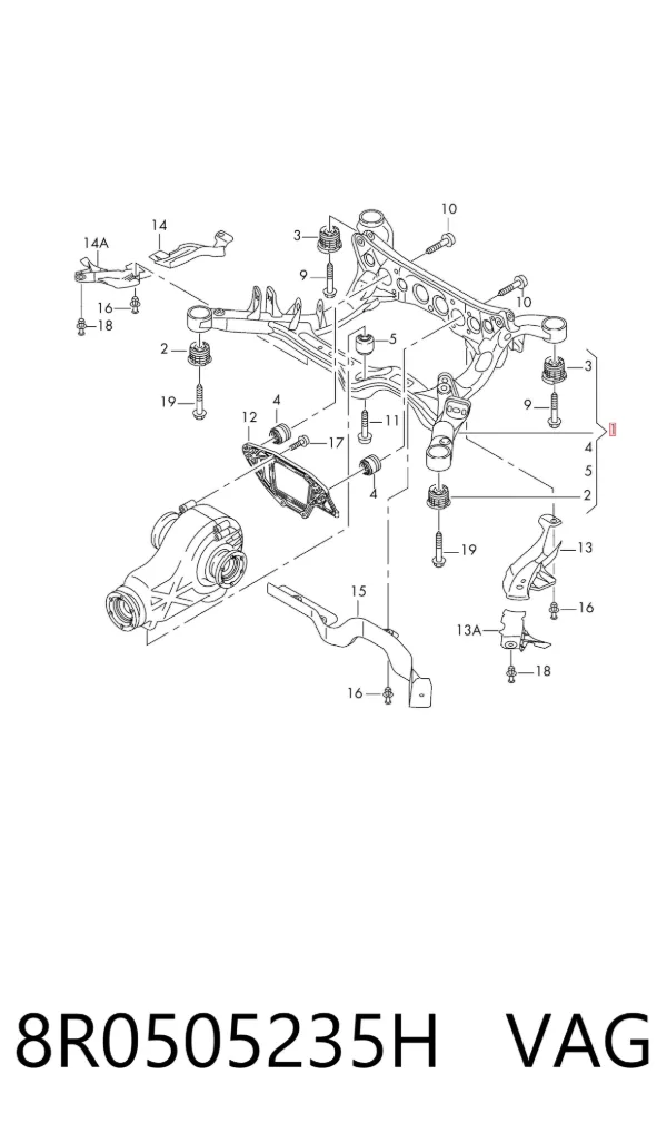 Korpus osi tylnej Audi Q5 8RB