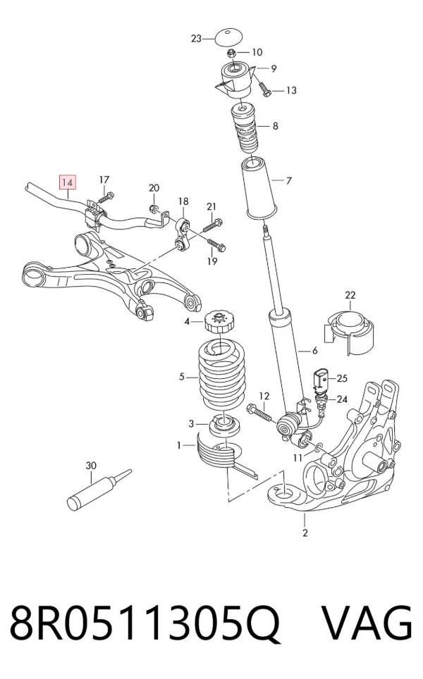 Stabilizator tylny 8R0511305Q VAG