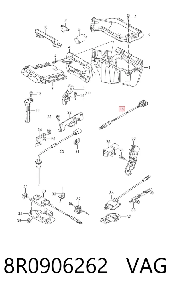 Sonda lambda czujnik tlenu przed katalizatorem 8R0906262 VAG