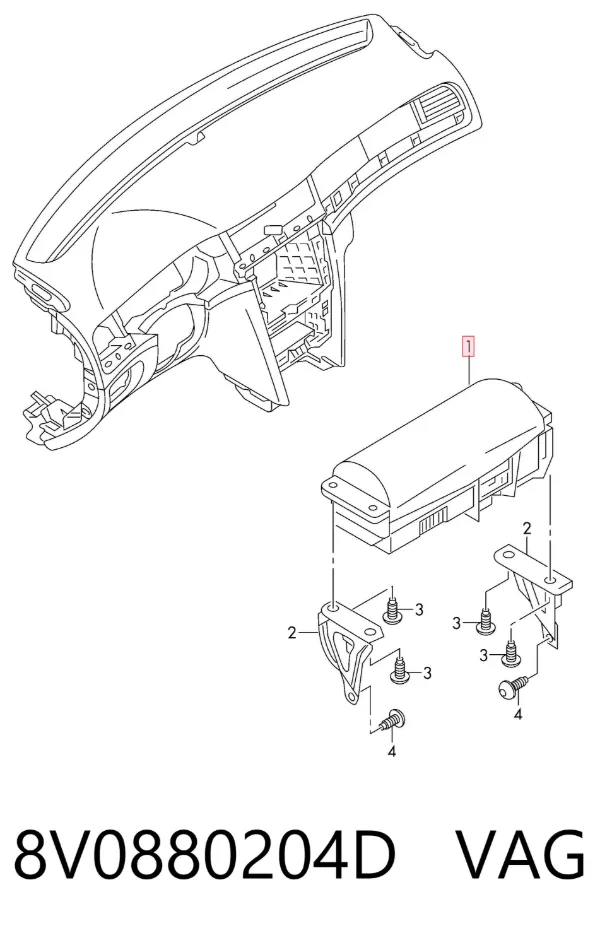Poduszka powietrzna (Airbag) pasażera 8V0880204D VAG