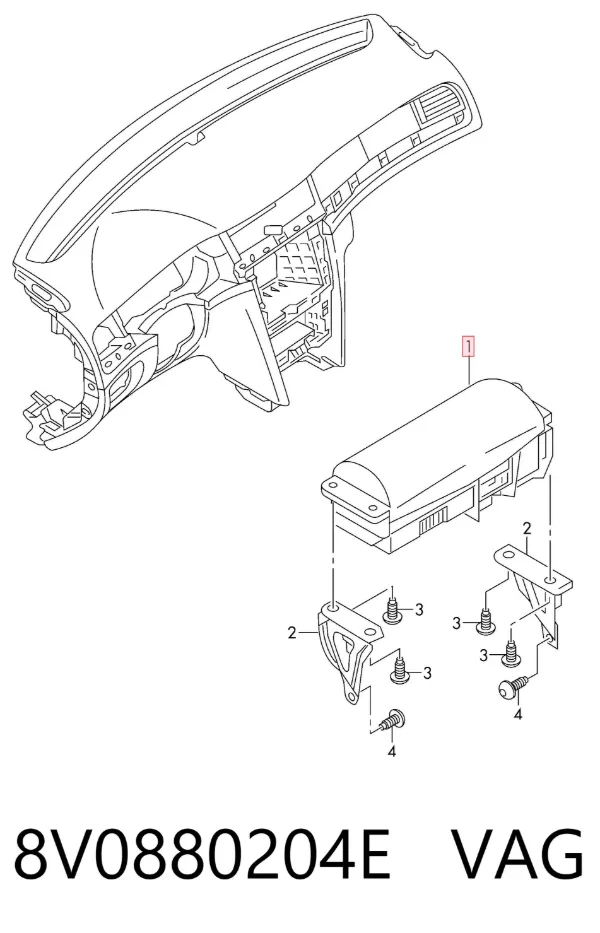 Poduszka powietrzna (Airbag) pasażera 8V0880204E VAG