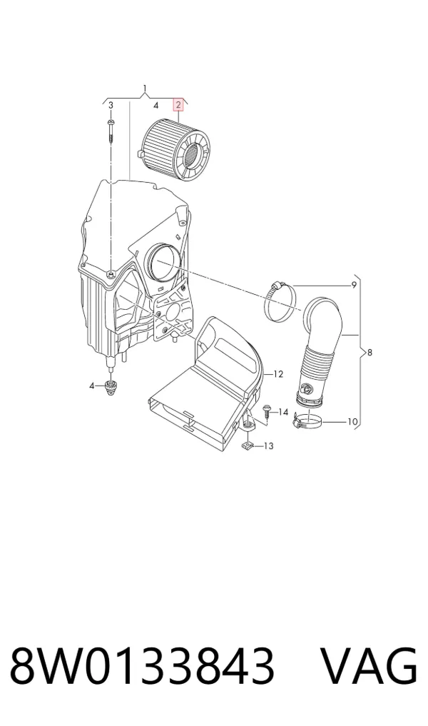 Filtr powietrza 8W0133843 VAG