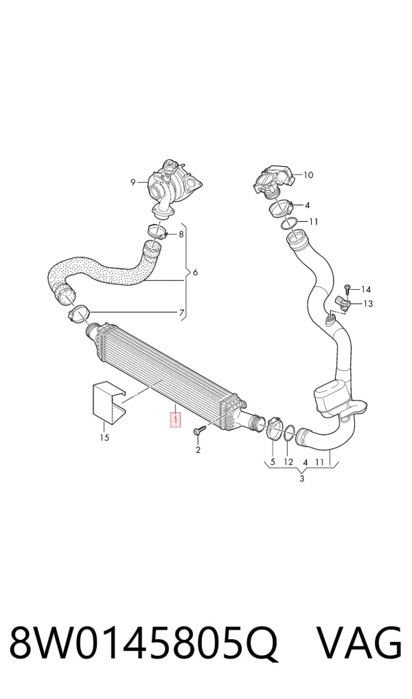 Chłodnica intercoolera 8W0145805Q VAG