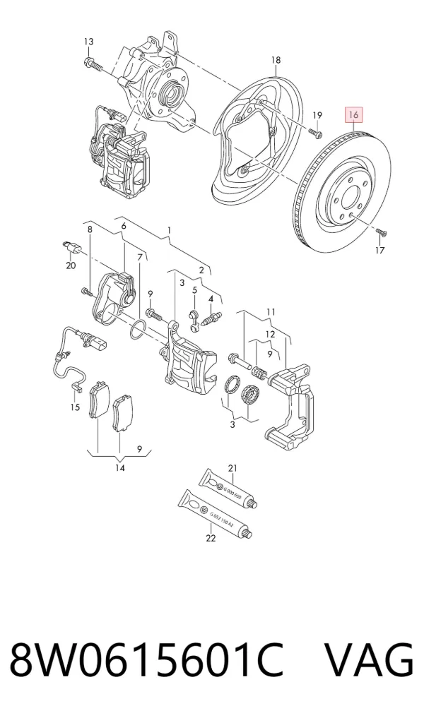 Tarcza hamulcowa tylna 8W0615601C VAG