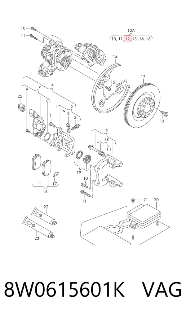 Tarcza hamulcowa tylna 8W0615601K VAG
