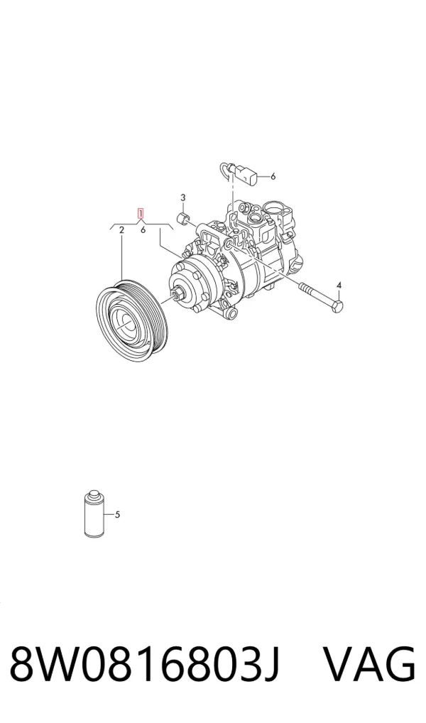 Sprężarka klimatyzacji 8W0816803J VAG