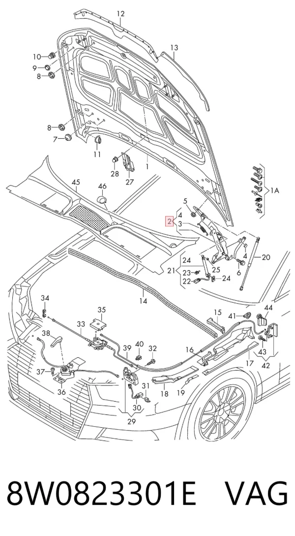 Zawias maski 8W0823301E VAG