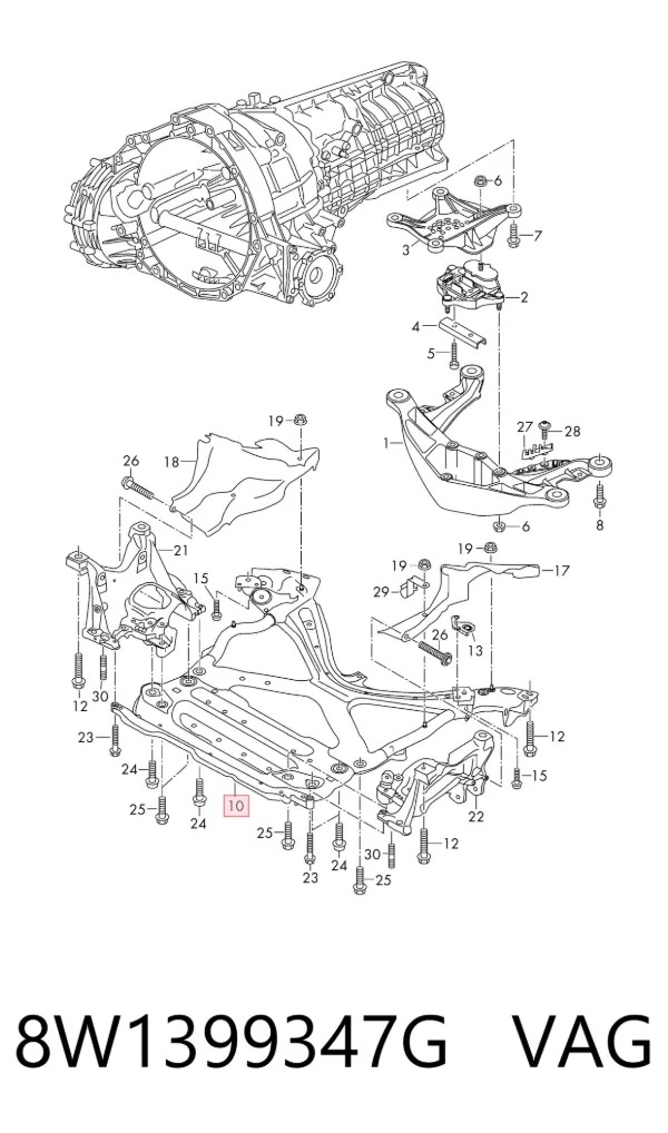 Korpus osi przedniej 8W1399347G VAG