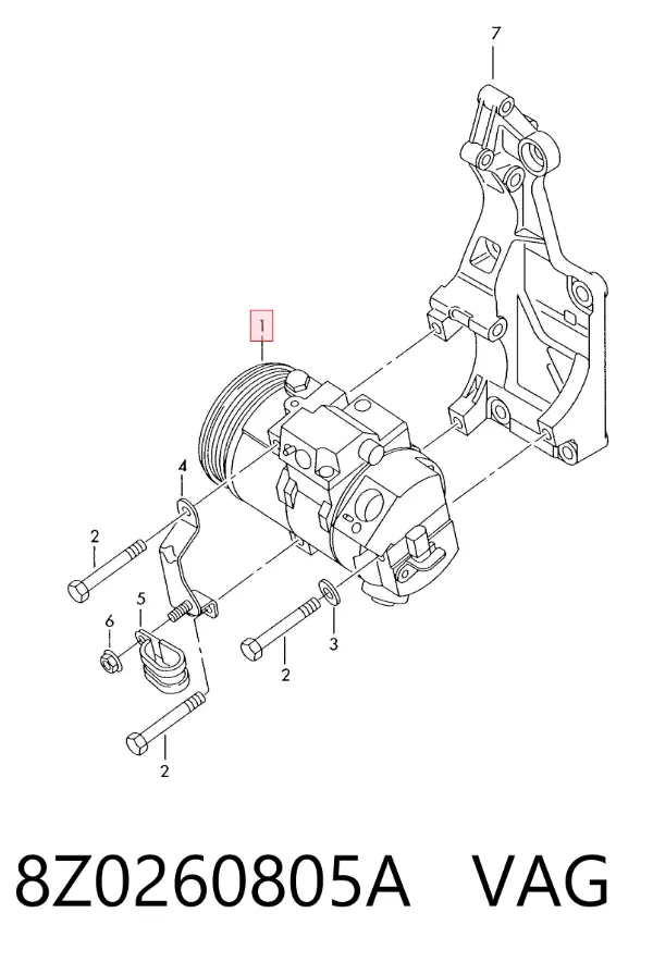 Sprężarka klimatyzacji 8Z0260805A VAG