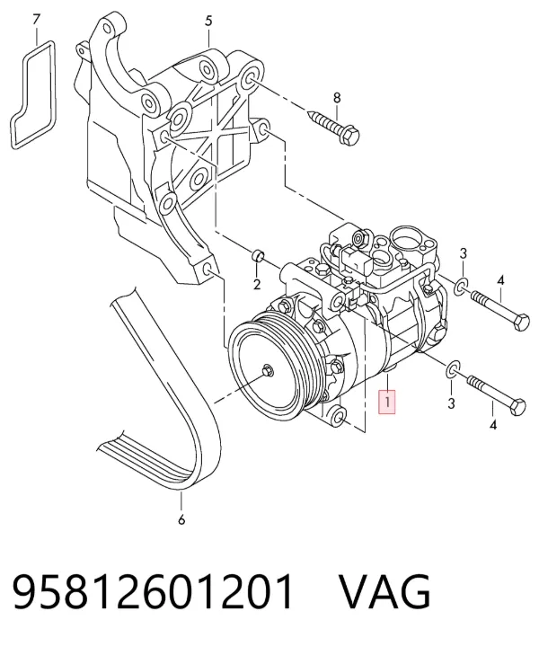 Sprężarka klimatyzacji 95812601201 VAG