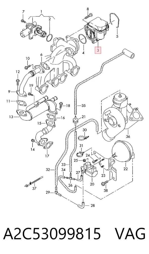 Przepustnica, komplet A2C53099815 VAG
