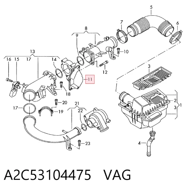 Przepustnica, komplet A2C53104475 VAG