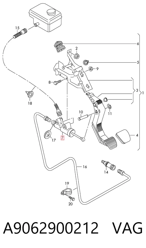 Cylinder sprzęgła główny A9062900212 VAG