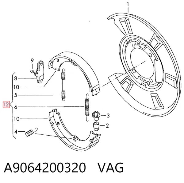 Klocki hamulca ręcznego A9064200320 VAG