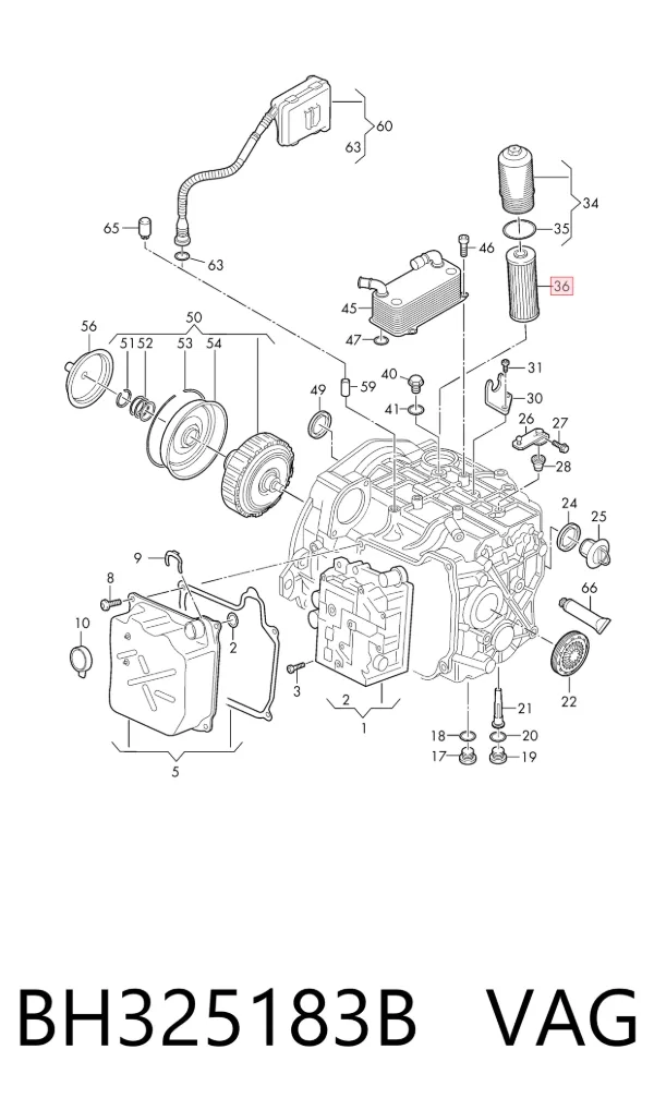 Filtr automatycznej skrzyni biegów BH325183B VAG