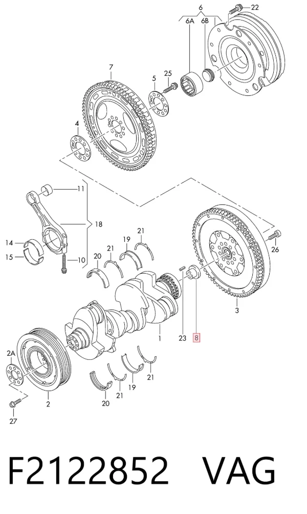 Zestaw sprzęgła (3 części) F2122852 VAG