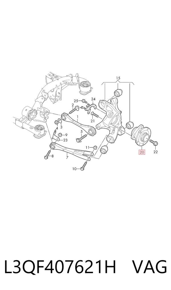 Piasta tylna L3QF407621H VAG