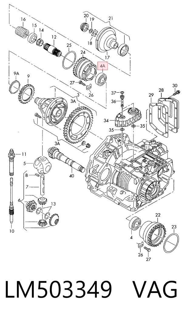 Łożysko skrzyni biegów LM503349 VAG