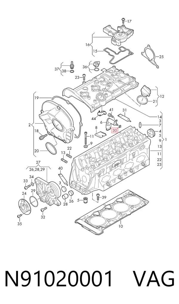 Uszczelka regulatora faz rozrządu N91020001 VAG