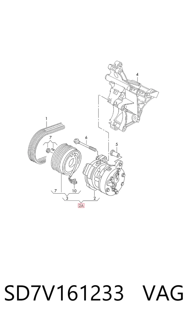 Sprężarka klimatyzacji SD7V161233 VAG