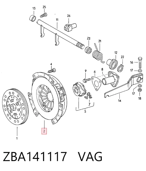Docisk sprzęgła ZBA141117 VAG