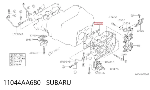Uszczelka głowicy cylindrów 11044AA680 Subaru