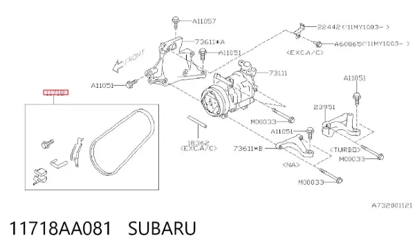 Pas napędowy mechanizmów 11718AA081 Subaru