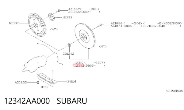 Koło zamachowe silnika 12342AA000 Subaru