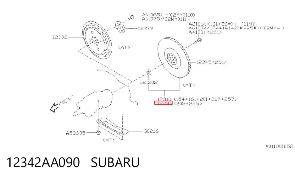 Koło zamachowe silnika Subaru Impreza II
