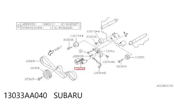 Napinacz paska napędowego 13033AA040 Subaru