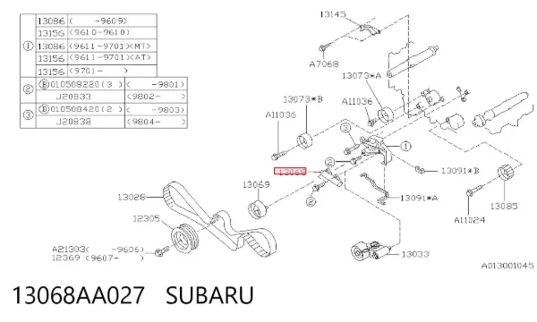 Napinacz paska rozrządu 13068AA027 Subaru