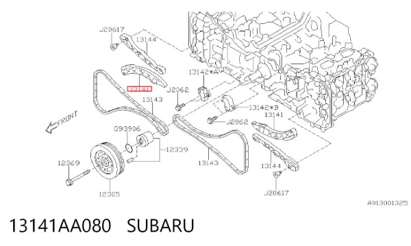 Prowadnica napinacza łańcucha rozrządu 13141AA080 Subaru