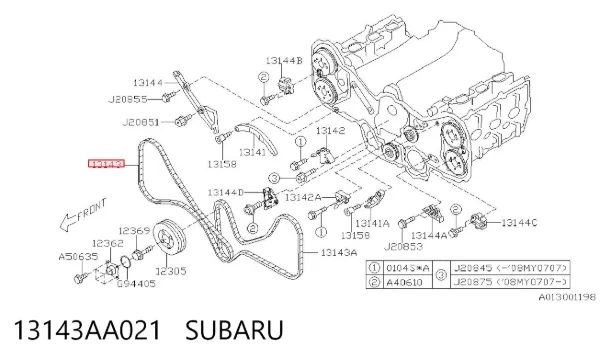 Łańcuch rozrządu prawy 13143AA021 Subaru