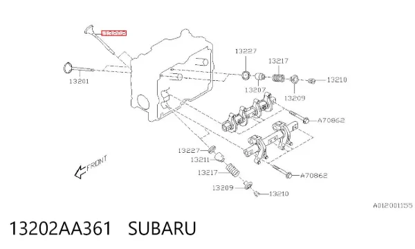 Zawór wydechowy 13202AA361 Subaru