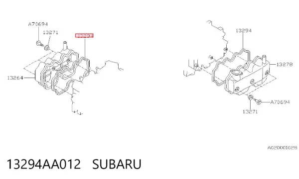 Uszczelka pokrywy zaworowej silnika 13294AA012 Subaru
