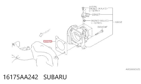Uszczelka przepustnicy 16175AA242 Subaru