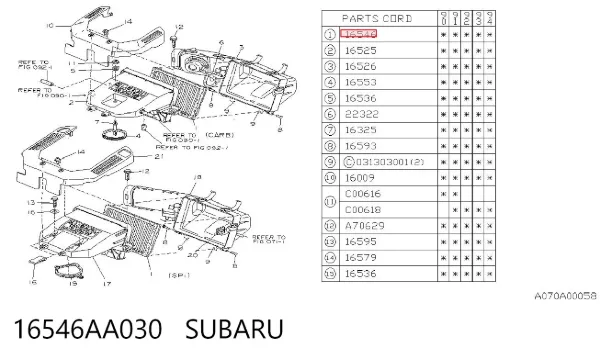 Filtr powietrza 16546AA030 Subaru