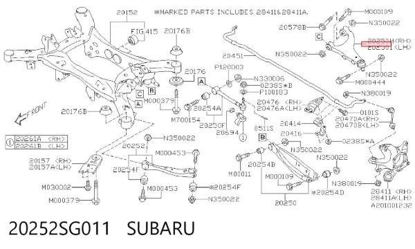 Wahacz zawieszenia tylnego górny lewy 20252SG011 Subaru