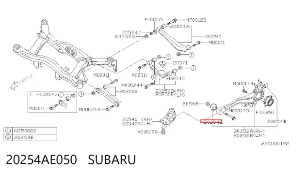 Silentblock czopu tylnego 20254AE050 Subaru