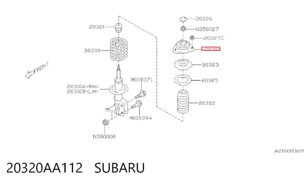 Poduszka amortyzatora przedniego 20320AA112 Subaru