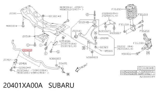 Stabilizator przedni Subaru Tribeca B9