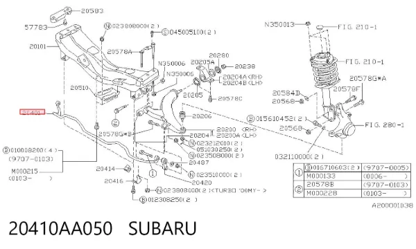 Stabilizator przedni Subaru Forester I