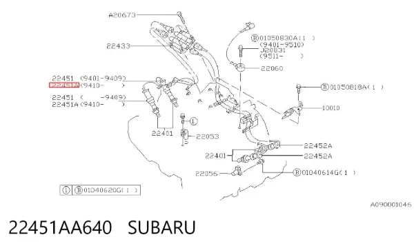 Zestaw przewodów wysokiego napięcia 22451AA640 Subaru