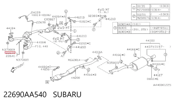 Sonda lambda czujnik tlenu po katalizatorze 22690AA540 Subaru