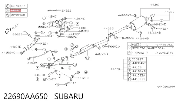 Sonda lambda, czujnik tlenu 22690AA650 Subaru