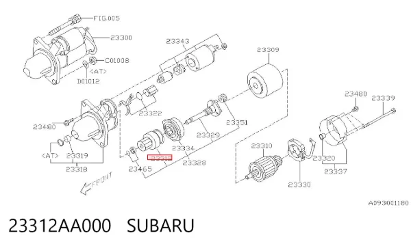 Bendiks rozrusznika 23312AA000 Subaru