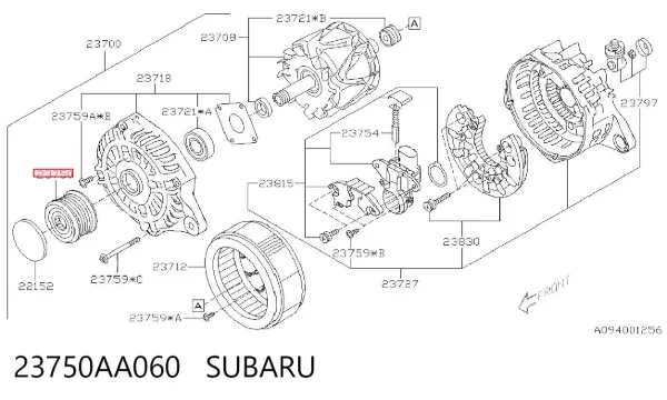 Koło pasowe alternatora 23750AA060 Subaru