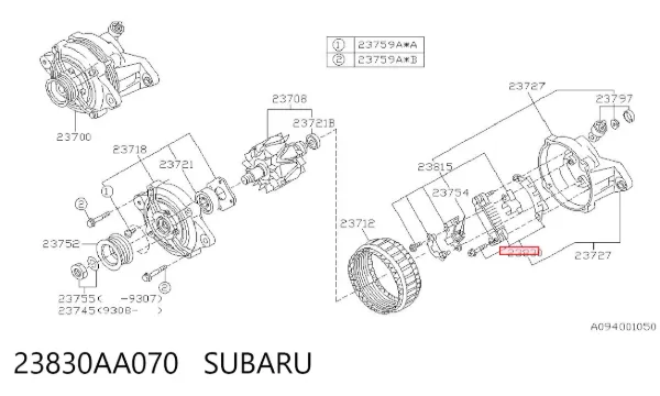Mostek prostowniczy alternatora = Moster diodowy alternatora 23830AA070 Subaru