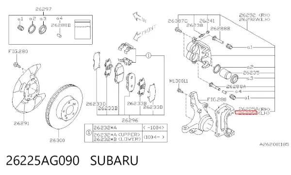 Jarzmo zacisku hamulcowego przedniego 26225AG090 Subaru