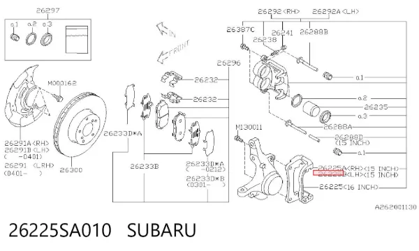 Jarzmo zacisku hamulcowego przedniego 26225SA010 Subaru